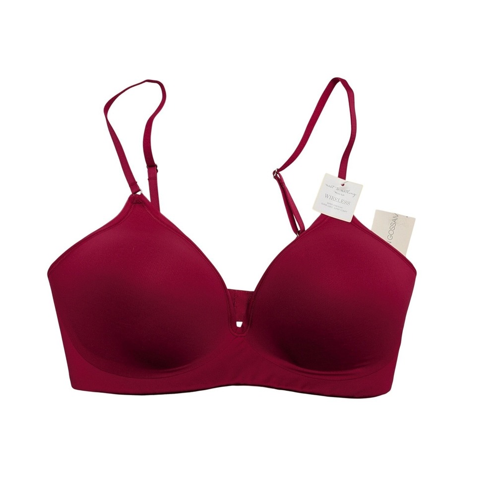 On Gossamer G7190 Next to Nothing Micro Wireless Bra Size 32C Red Hot NWT